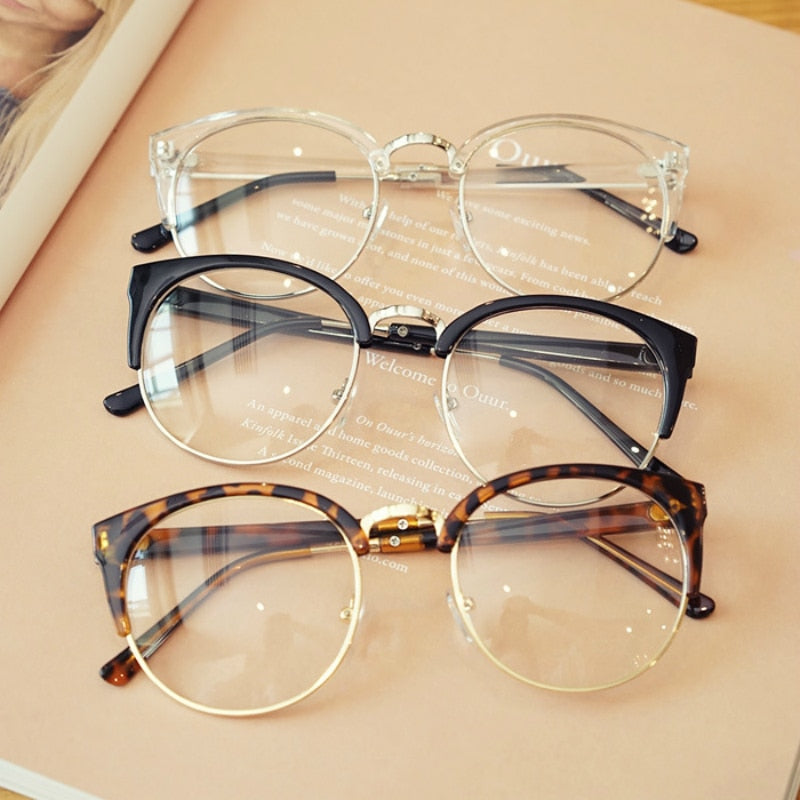 Transparent Spectacle Frame For Men Women Glasses Anti-fatigue Cat Eye High Quality Computer eyeglasses men Retro Optical Lens