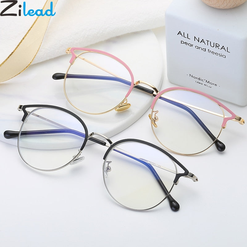 Zilead Anti Blue Light Round Cat Eyes Eyeglasse Frame Women&Men Computer Eye protection Eyewear Optical Spectacle Glasses Unisex