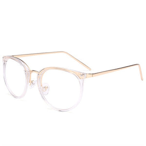 Oulylan Cat Eye Glasses Frames Women Transparent Optical Eyeglasses Fashion Metal Frame Prescription Eyewear