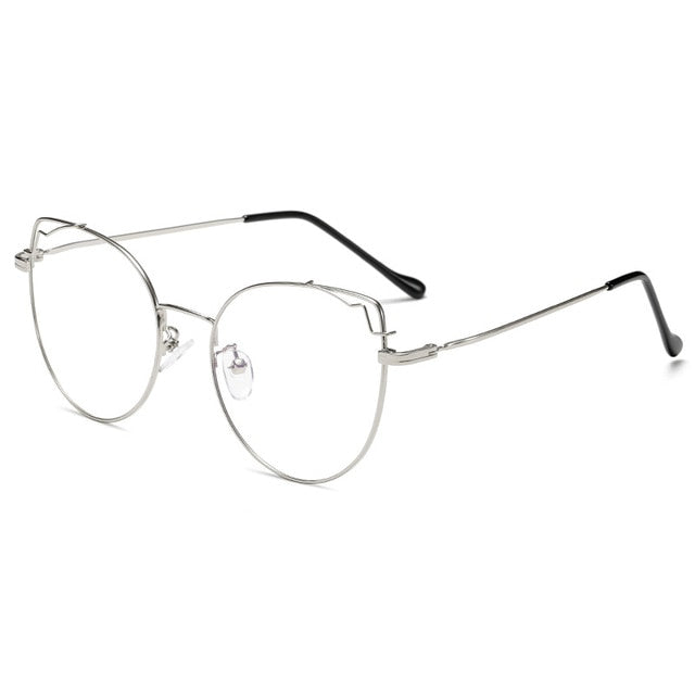 NYWOOH Anti Blue Light Cat Eye Glasses Frames Women Vintage Oversized Transparent Eyeglasses Frame Female Optical Spectacles