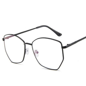 Retro metal nerd glasses frame for women men vintage clear fake transparent brand designer eyeglasses hexagon eye glasses frame